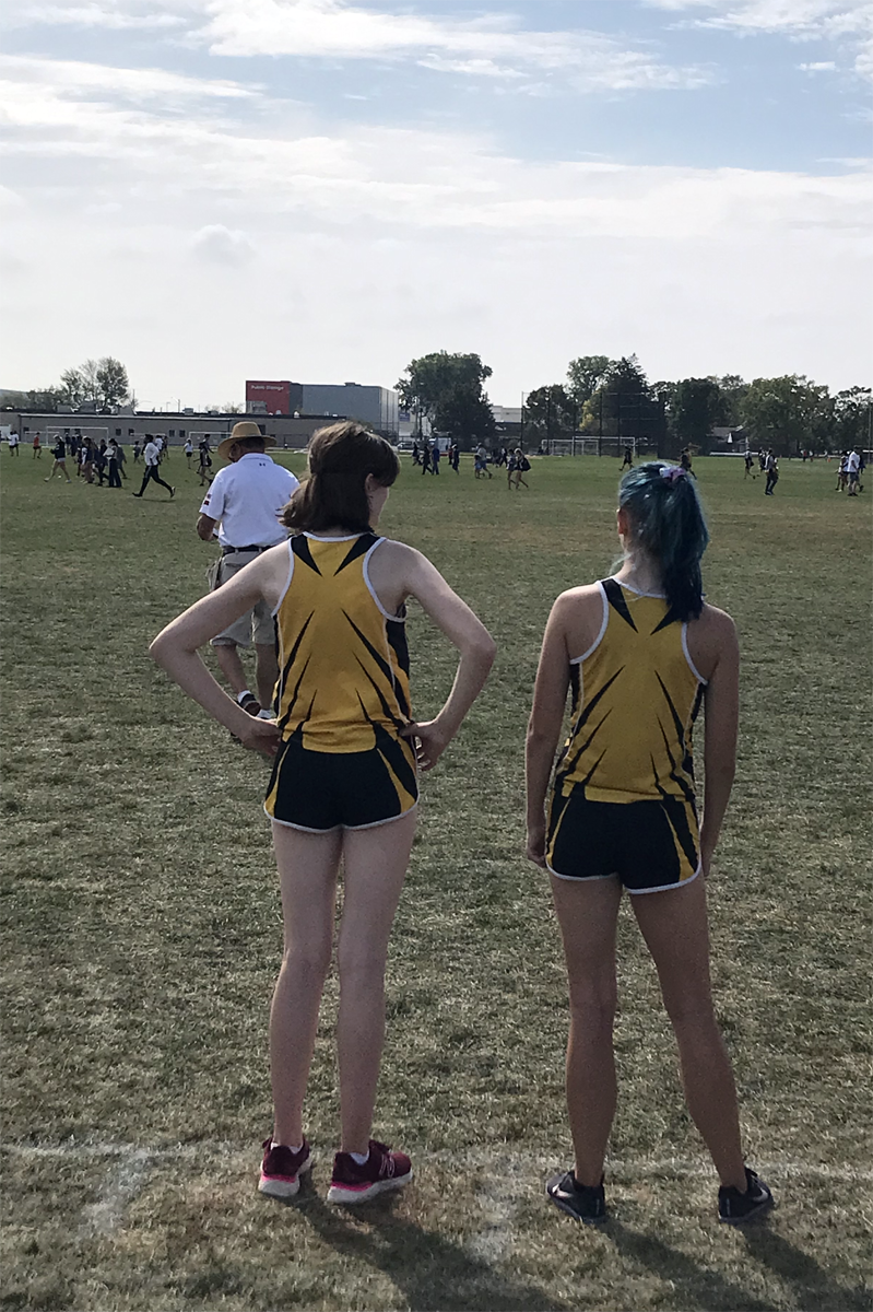 Sam Bantz and Zoe Funk Toe the Line for the Hinsdale South Cross Country Team at the Pat the 2021 Savage Invite at Niles West in Skokie